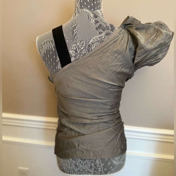 Nicole Miller Women’s one shoulder beaded Blouse - 8 - Picture 6 of 10